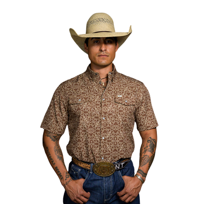 Ferrell Men's Western Snap Brown Shirt - Stylish & Breathable 3XL Ferrell Men's Western Snap Brown Shirt - Stylish & Breathable 3XL