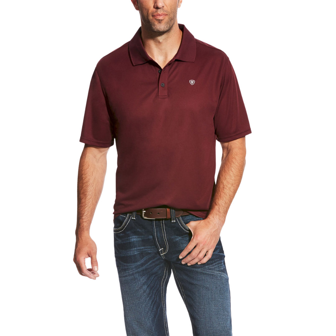Ariat Men's Tek Polo Maroon Shirt - Big & Tall
