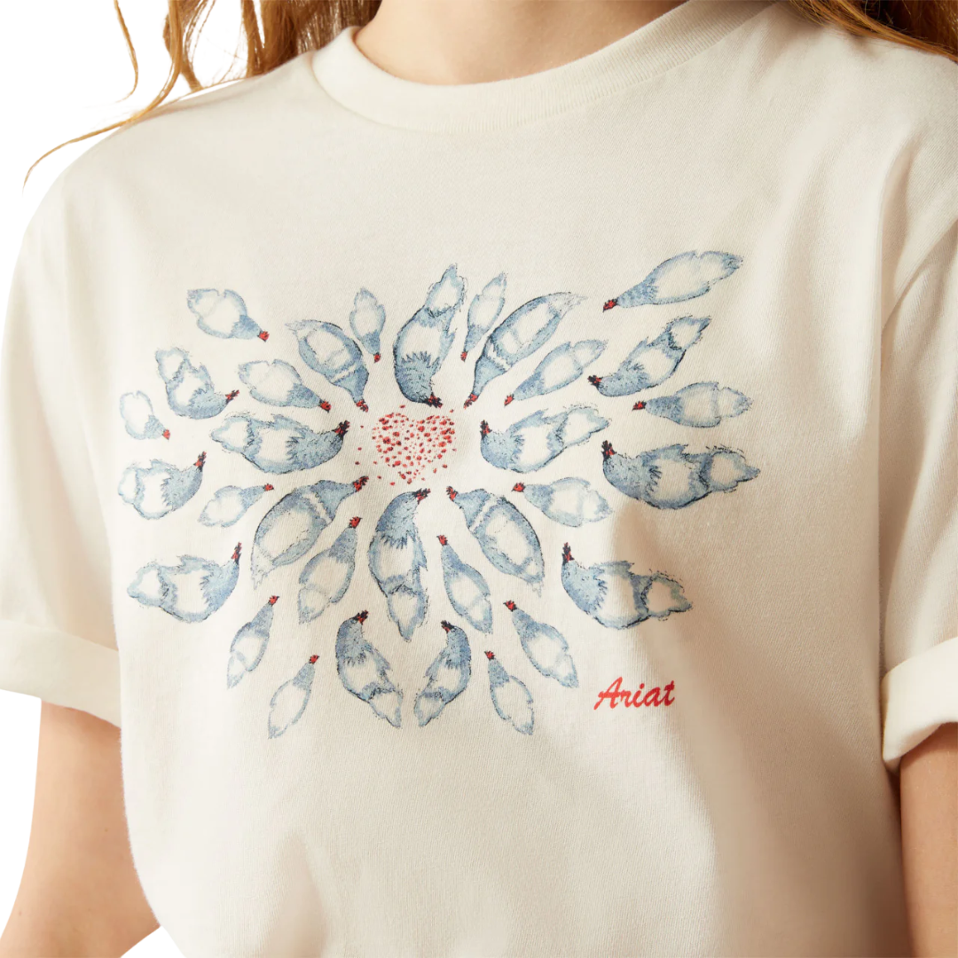 Ariat Youth Girl's Chicken Love White Tee Shirt