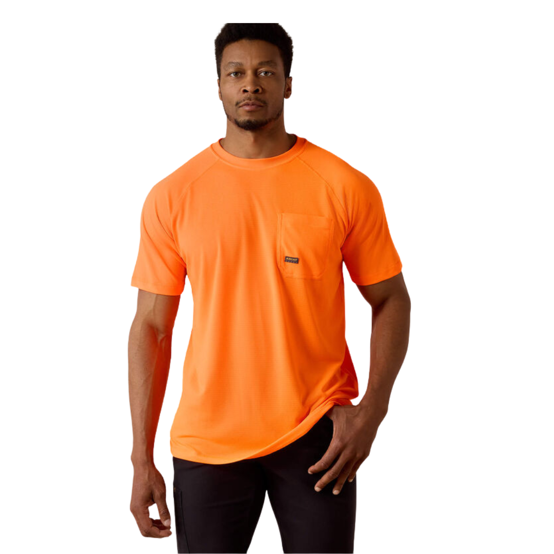 Ariat Men's Rebar Heat Neon Orange Tee Shirt
