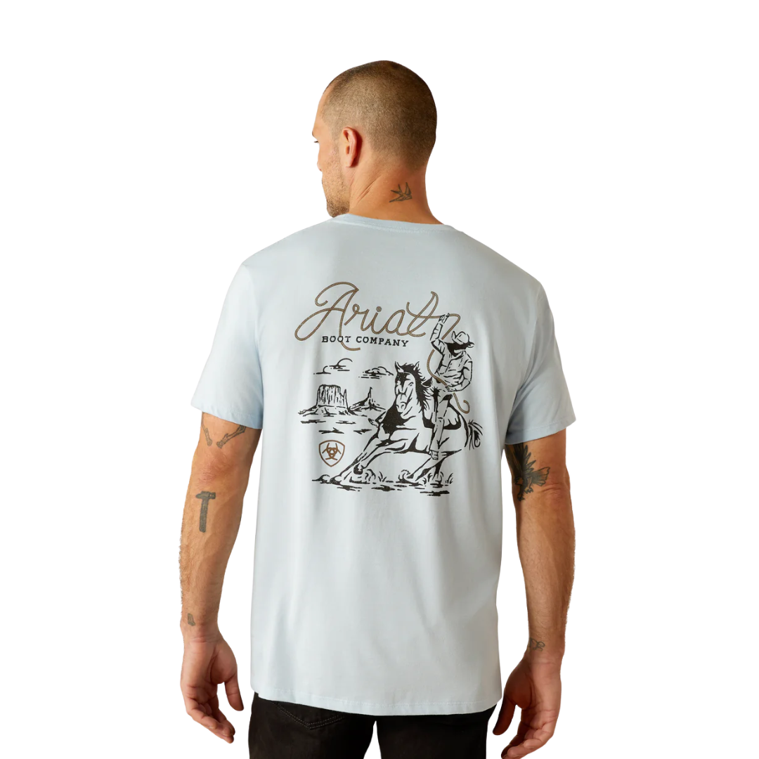 Ariat Men's Cactus Roper Sky Blue Tee Shirt
