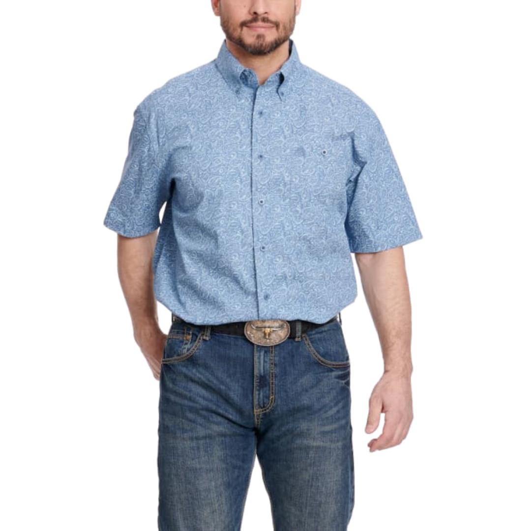Wrangler Men's George Strait Blue Paisley Shirt