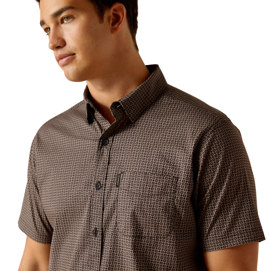 Ariat Men's Milo Stretch Modern Fit Western Black Shirt