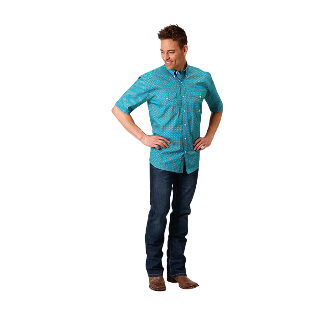 Roper Men's Foulard Turquoise Shirt