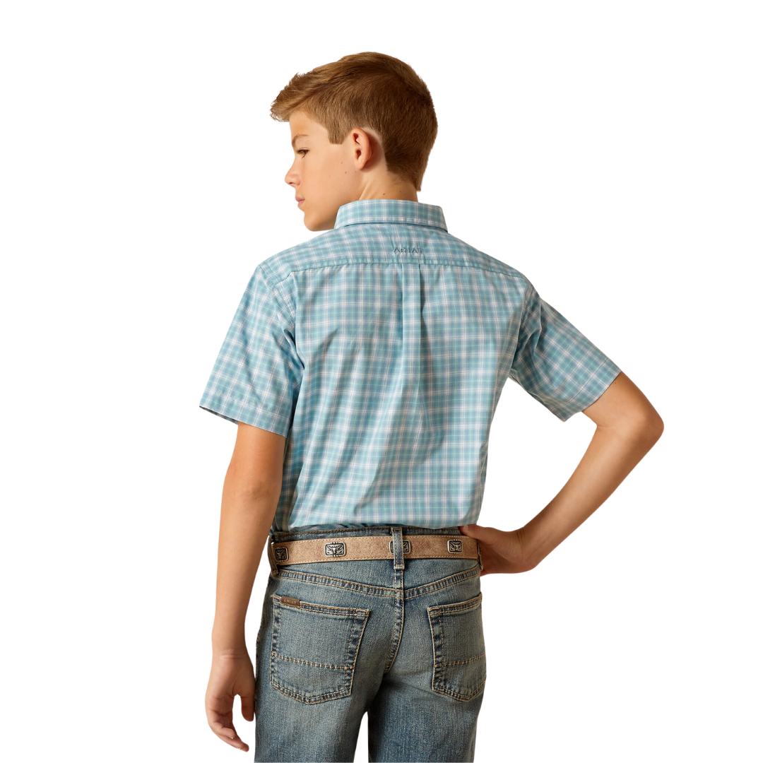 Ariat Youth Boy's Pro Series Erin Classic Fit Blue Shirt