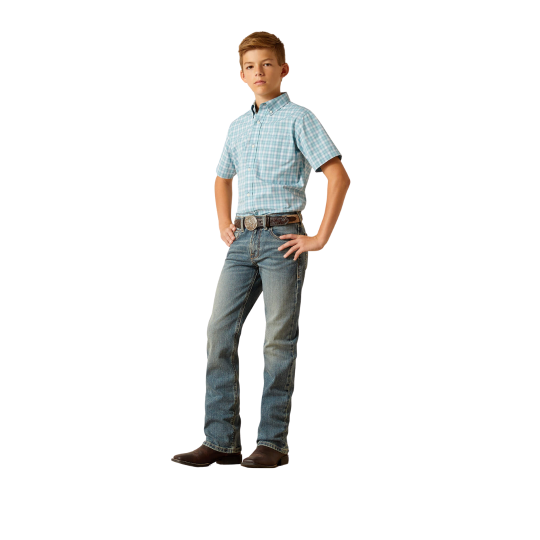 Ariat Youth Boy's Pro Series Erin Classic Fit Blue Shirt