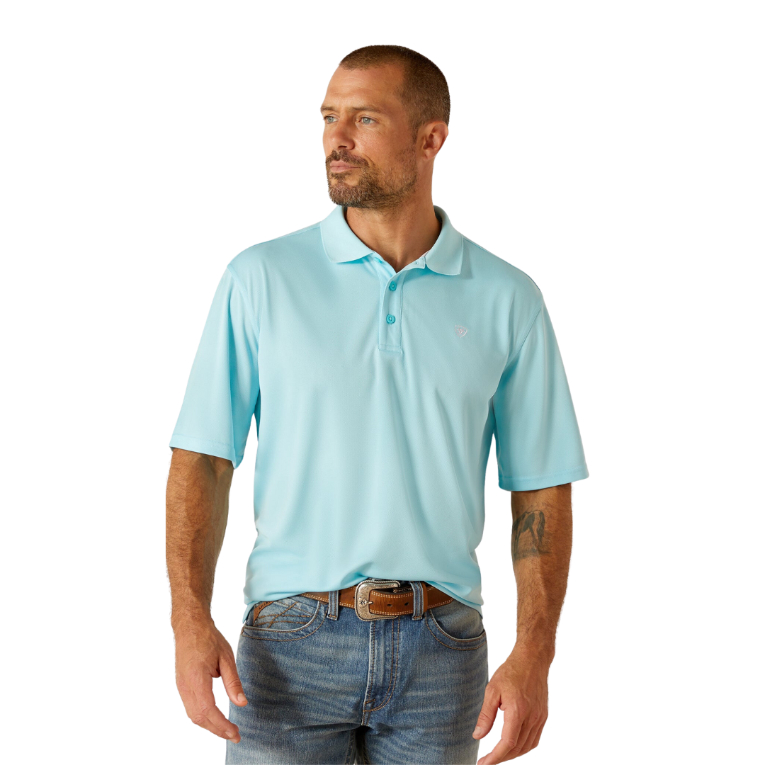 Ariat Men's Tek Cenote Aqua Polo Shirt