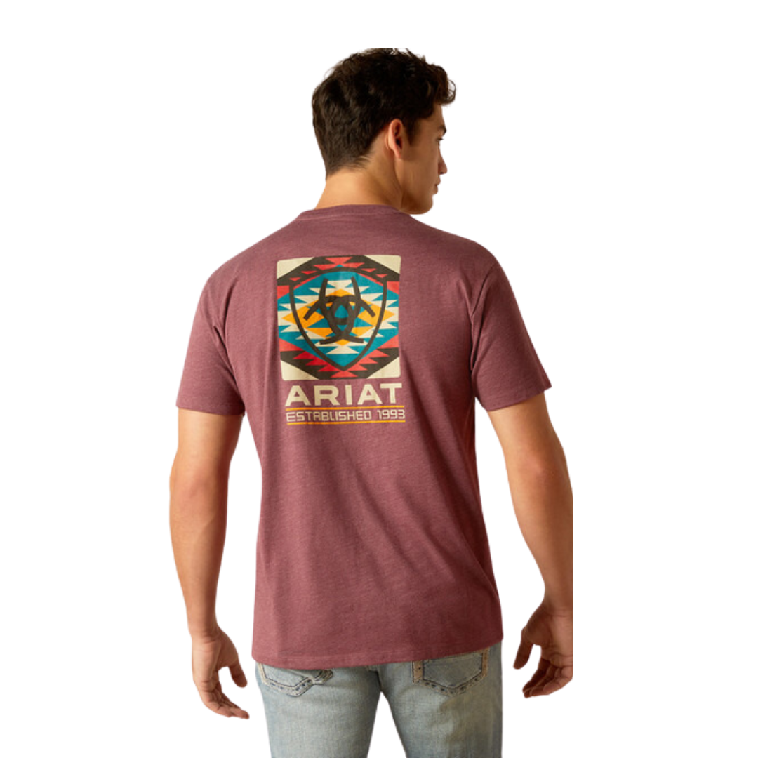 Ariat Men's Serape Burgundy Tee Shirt