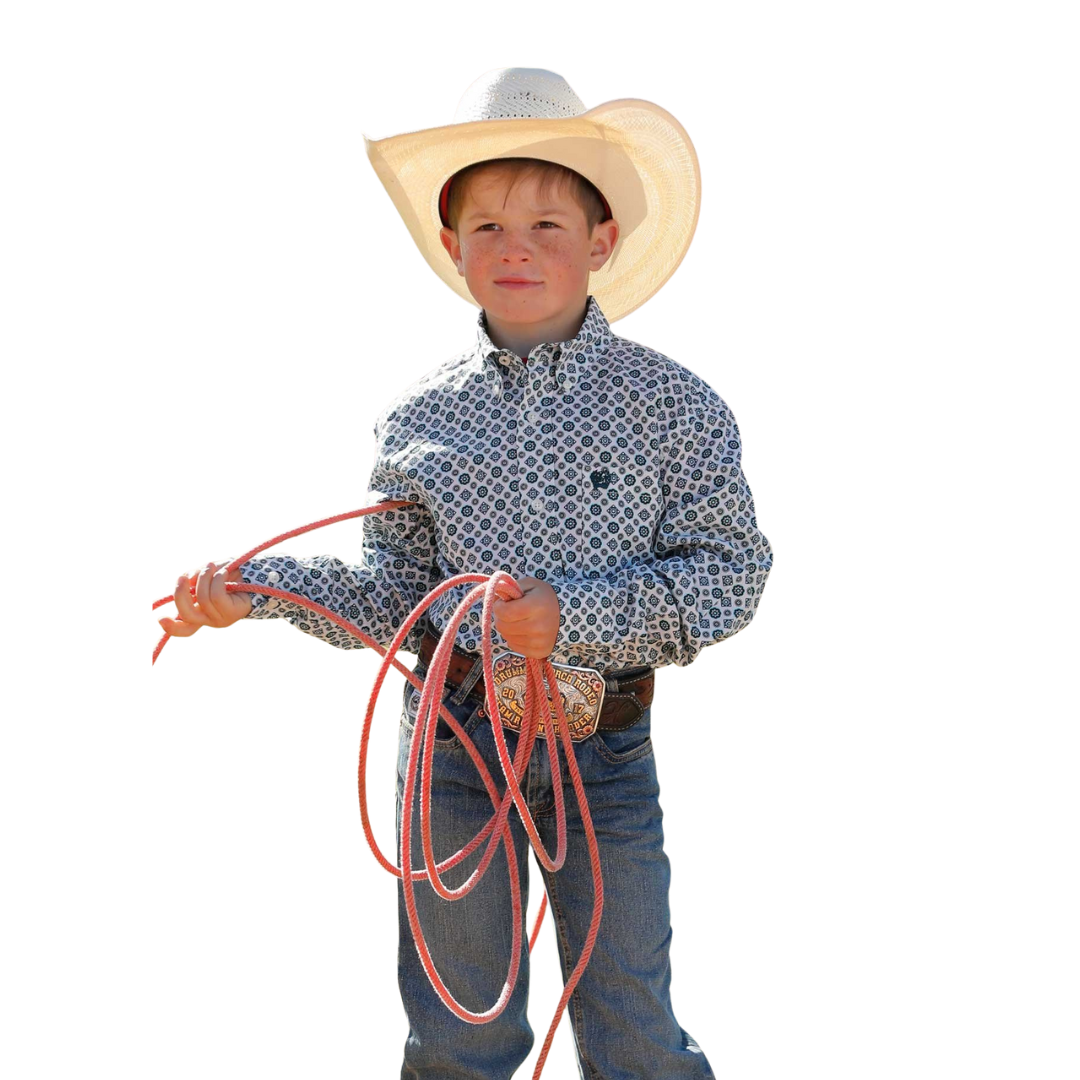 Cinch Boy's Medallion Print Button-Down Western Shirt