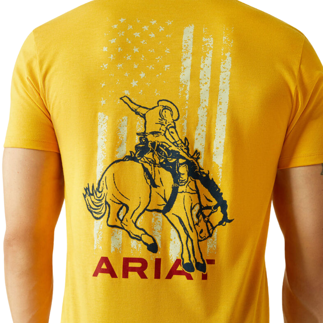 Ariat Rodeo Print Ariat Rodeo Proud T-Shirt Gold Heather for Men