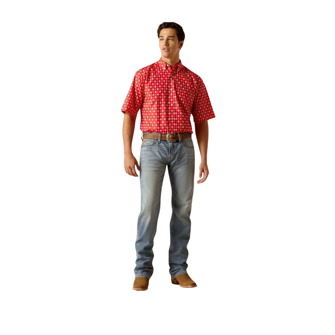 Ariat Men's Short Sleeve Decker Red Shirt