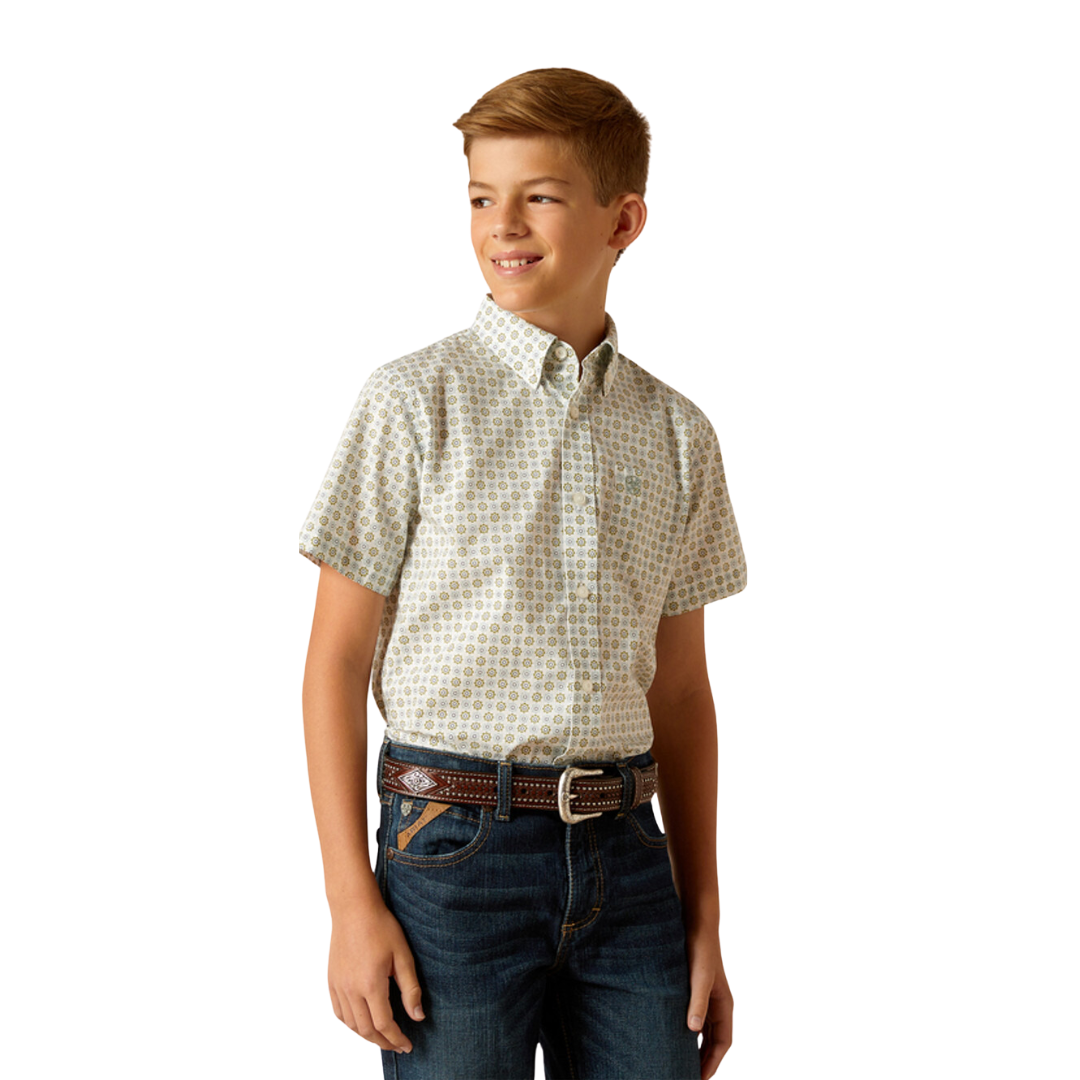 Ariat Youth Boy's Eduardo Classic Print Green Shirt