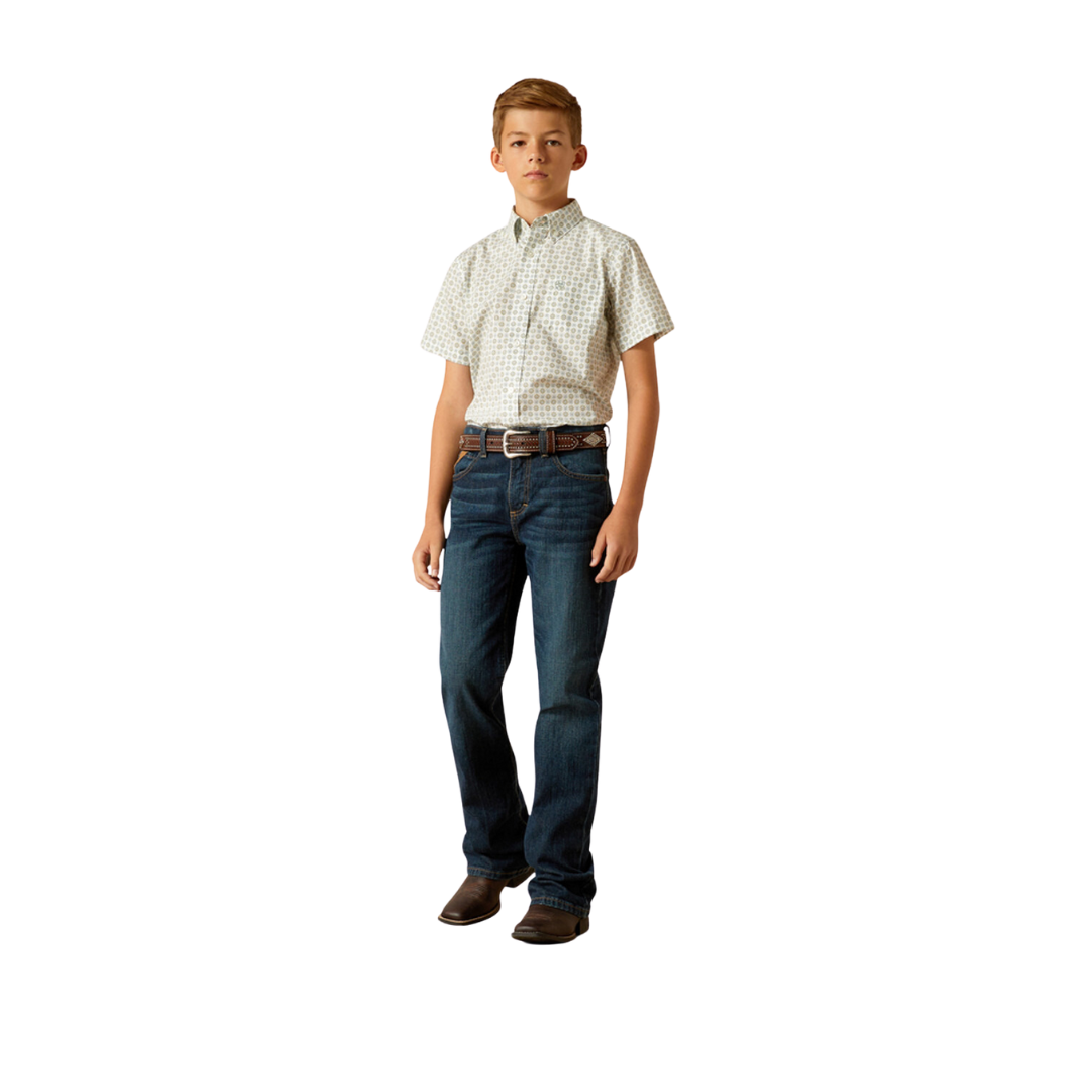 Ariat Youth Boy's Eduardo Classic Print Green Shirt