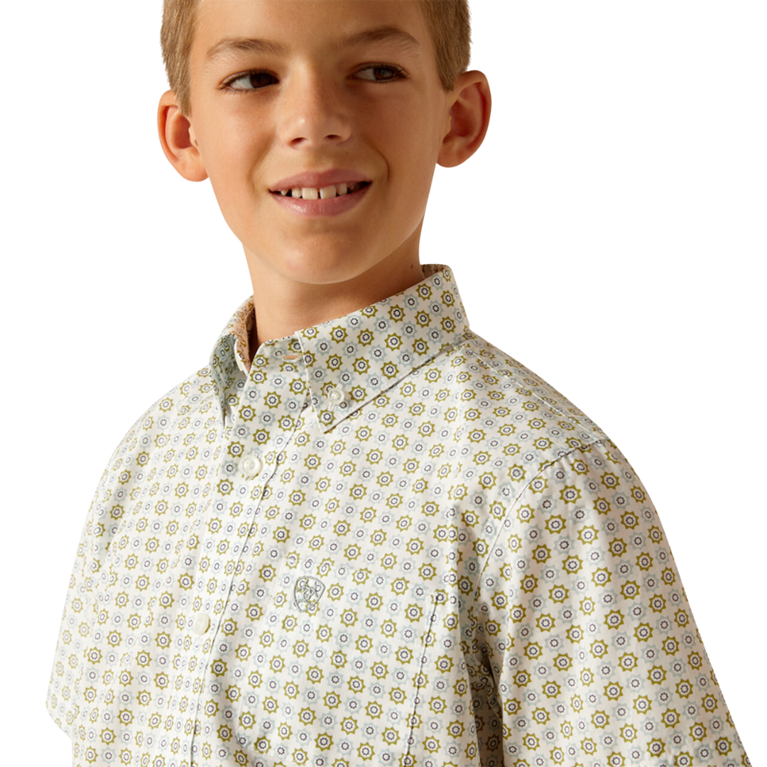 Ariat Youth Boy's Eduardo Classic Print Green Shirt