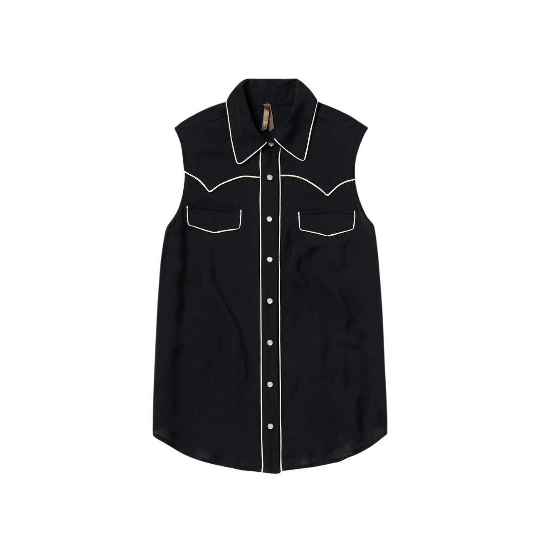 Stetson Apparel Women's Sleeveless Western Black Shirt