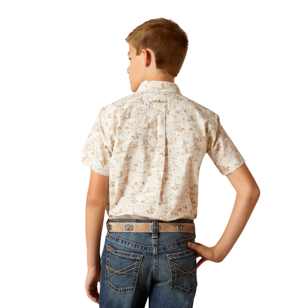 Ariat Youth Boy's Edison Classic Fit Tan Shirt