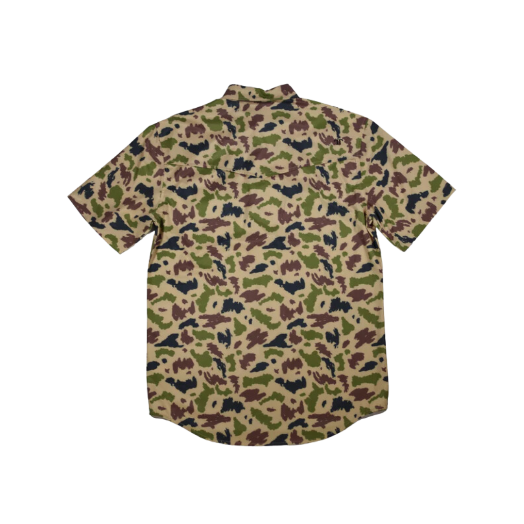 Ferrell Men's Short Sleeve Snap Camo Shirt