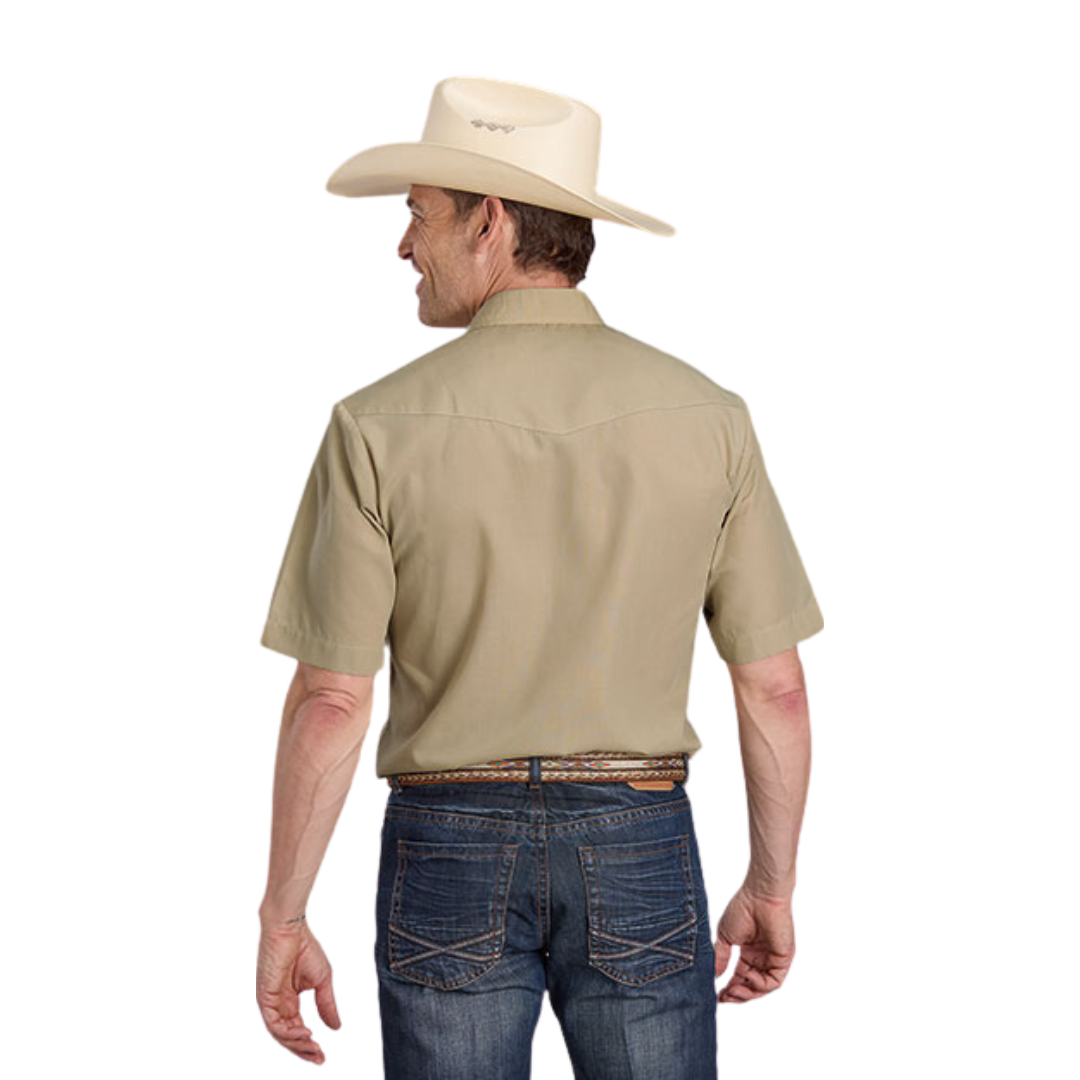 Roper Men's Solid Broadcloth Tan Shirt