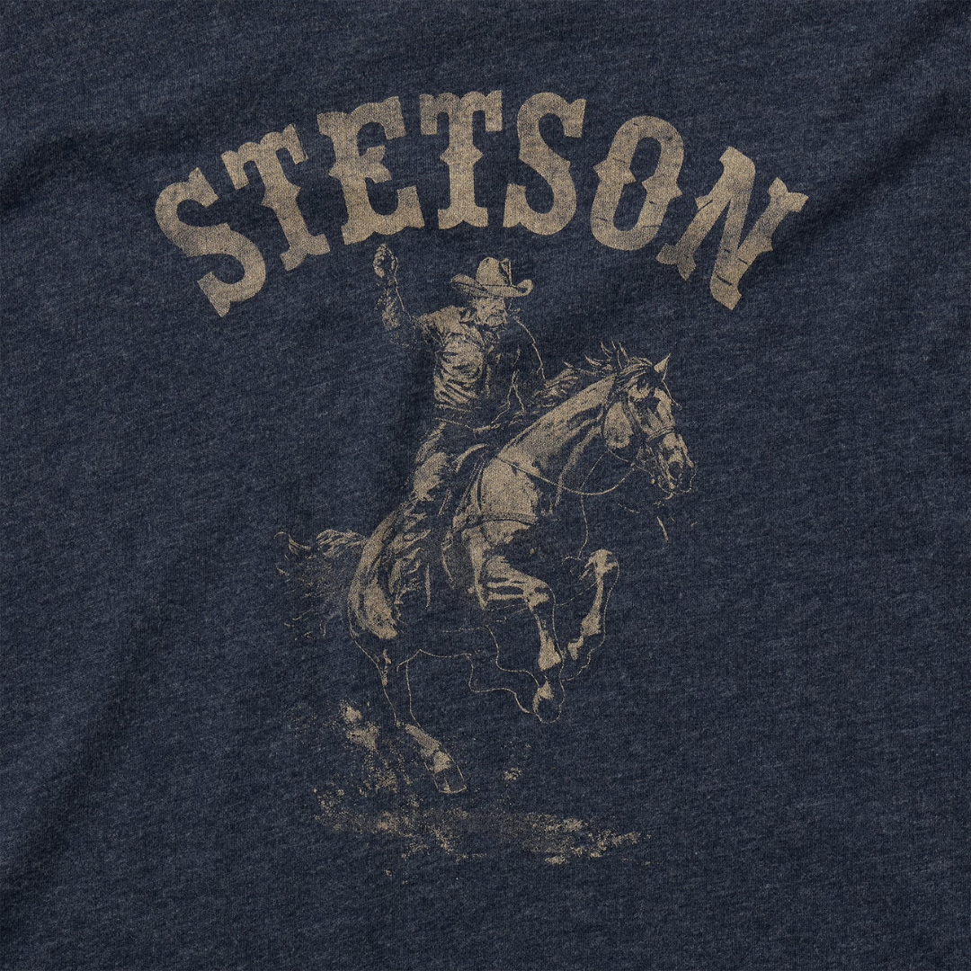 Stetson Apparel Men's Bronco Rider Graphic Blue Tee Shirt