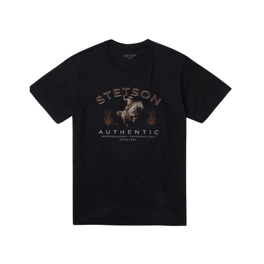 Stetson Apparel Men's Authentic Graphic Tee Black Shirt