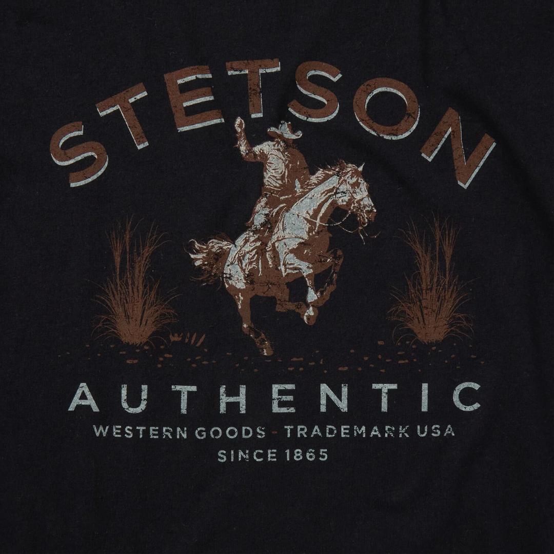 Stetson Apparel Men's Authentic Graphic Tee Black Shirt