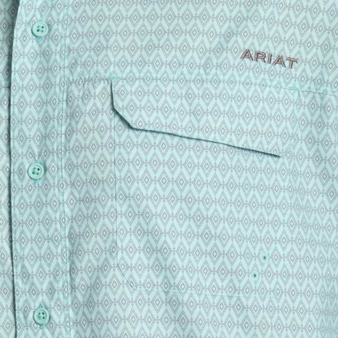 Ariat Men's Venttek Geo Print Aqua Shirt