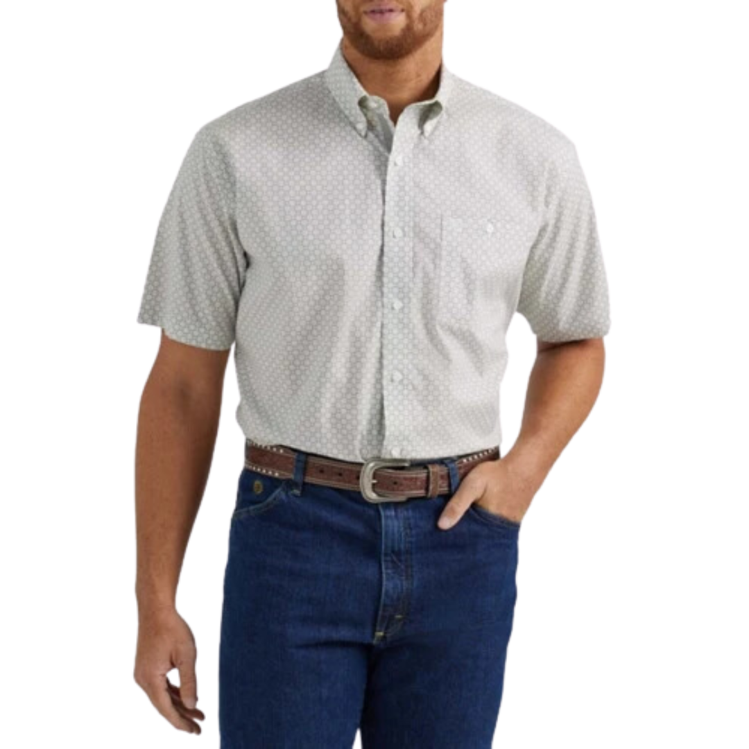 Wrangler Men's George Strait Button Up Grey Shirt