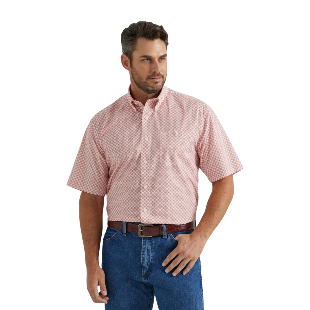 Wrangler Men's Classic Orange White Shirt
