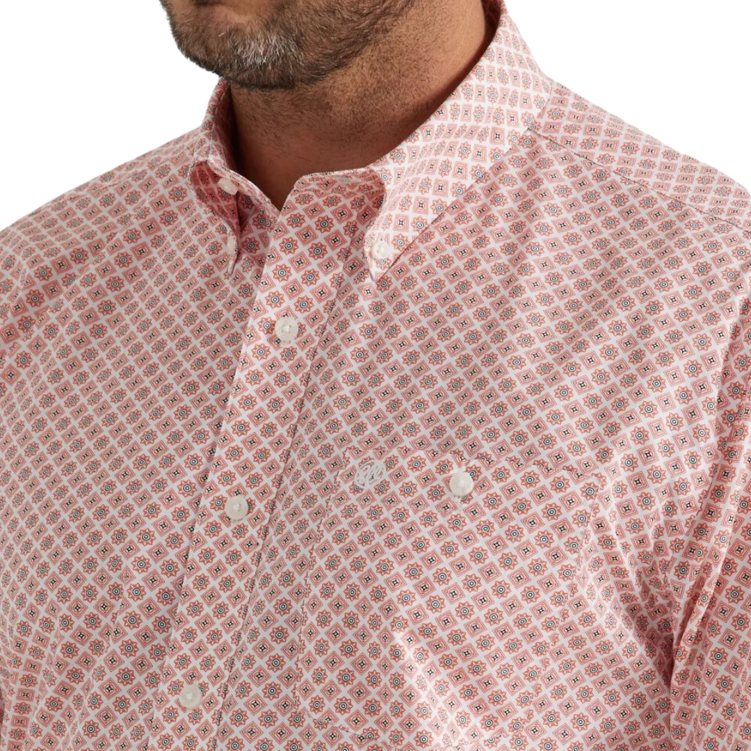 Wrangler Men's Classic Orange White Shirt