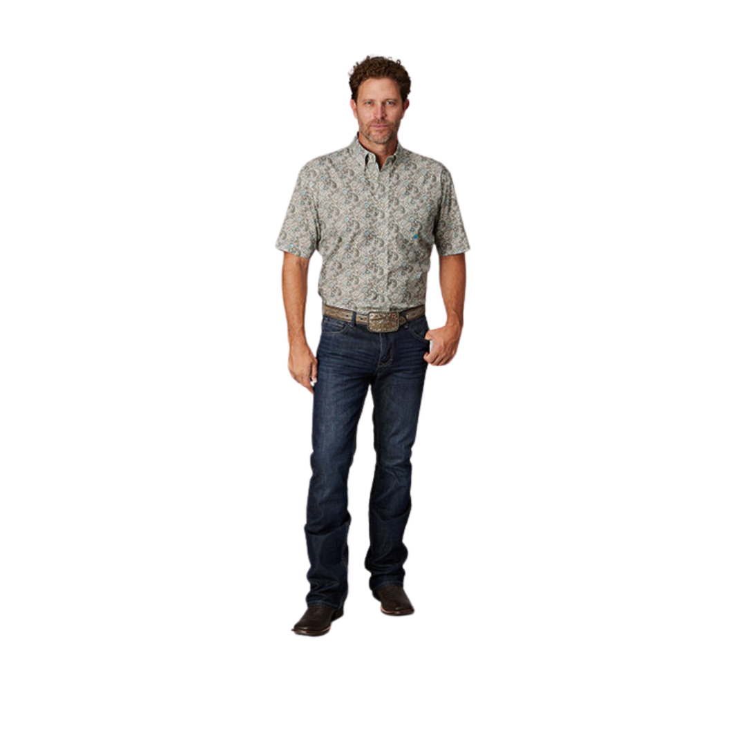 Roper Men's Sand Dune Paisley Khaki Shirt