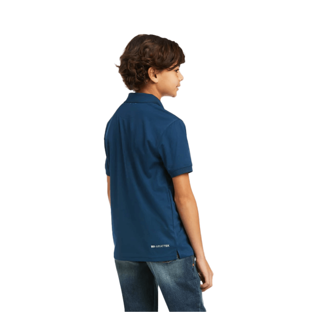 Ariat Youth Boy's Tek Polo Skyfall Blue Shirt