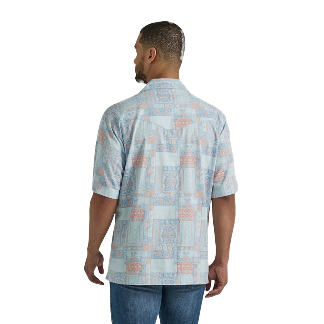 Wrangler Men's Coconut Cowboy Blue Bandana Shirt