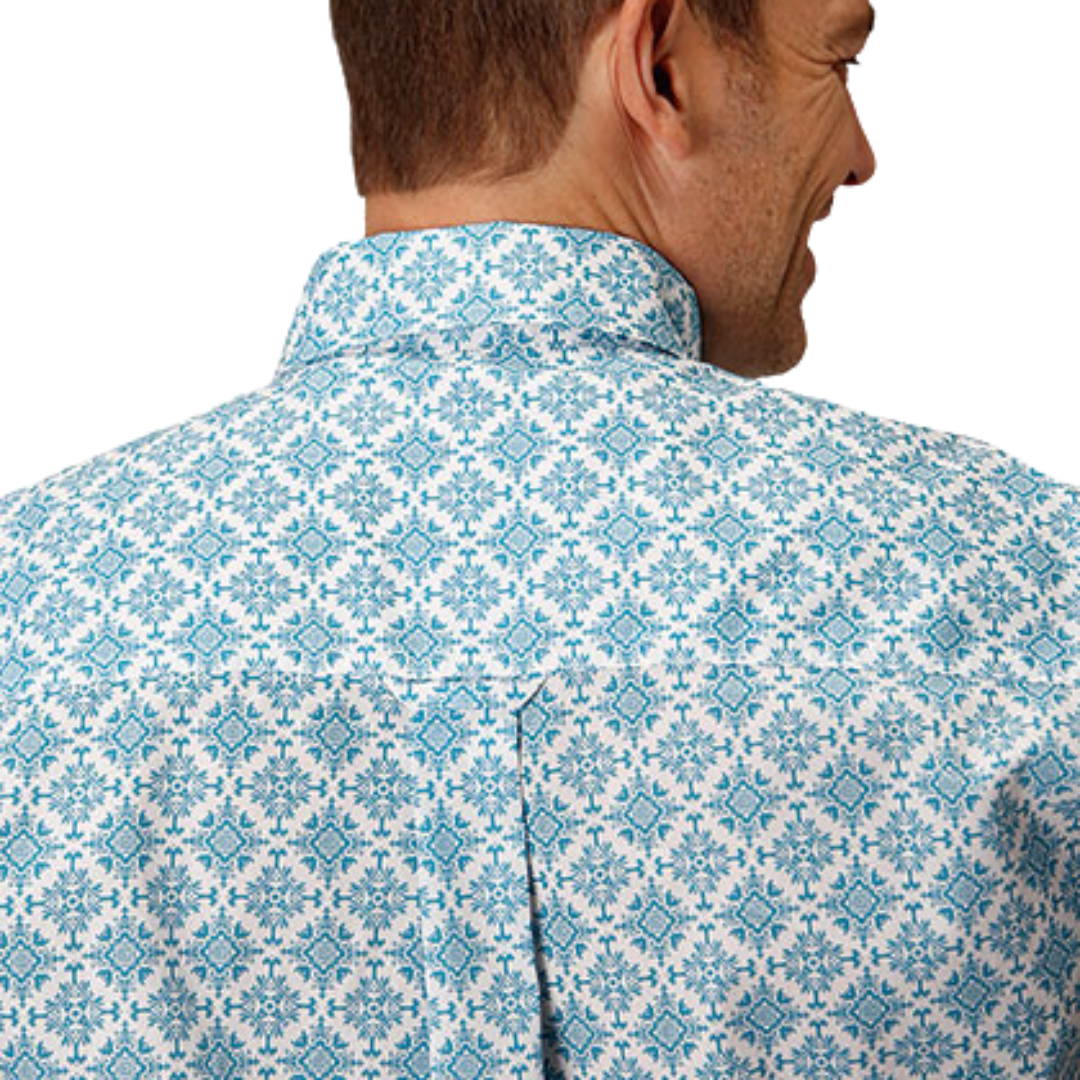 Roper Men's Medallion Western Blue Shirt