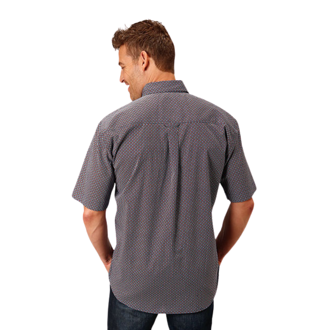 Roper Men's Classic Geo Blue Shirt