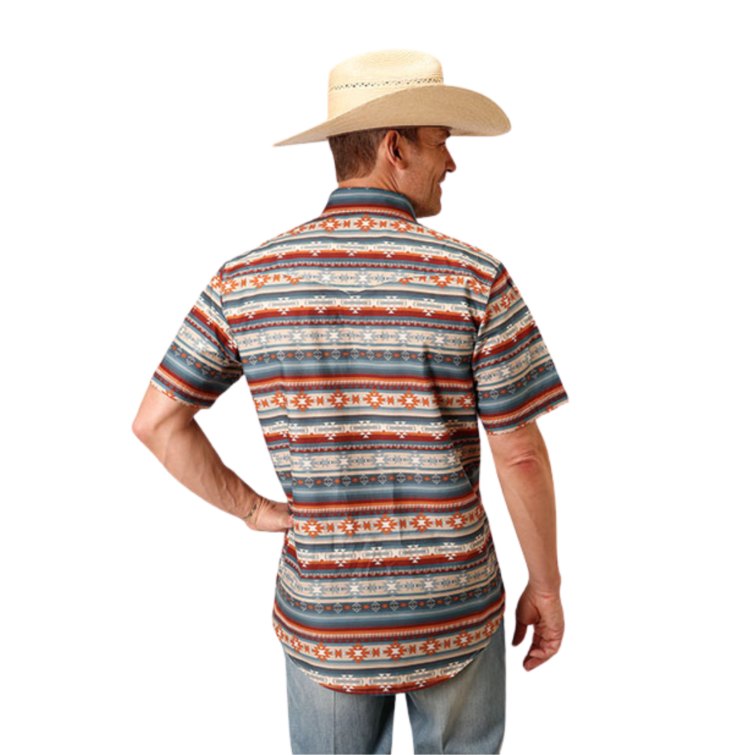 Roper Men's Sandstone Aztec Print Shirt
