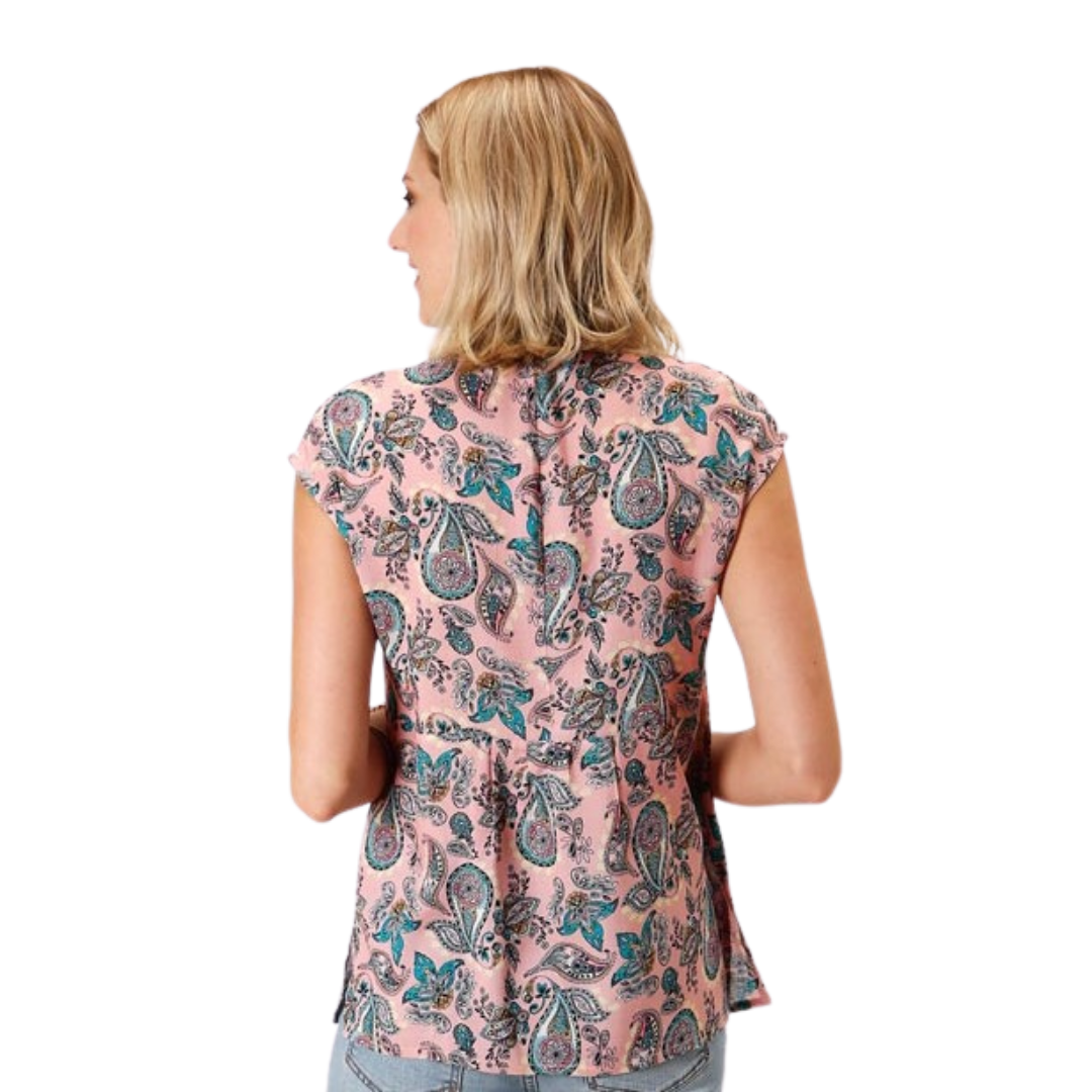 Roper Women's Pink Paisley Print Blouse