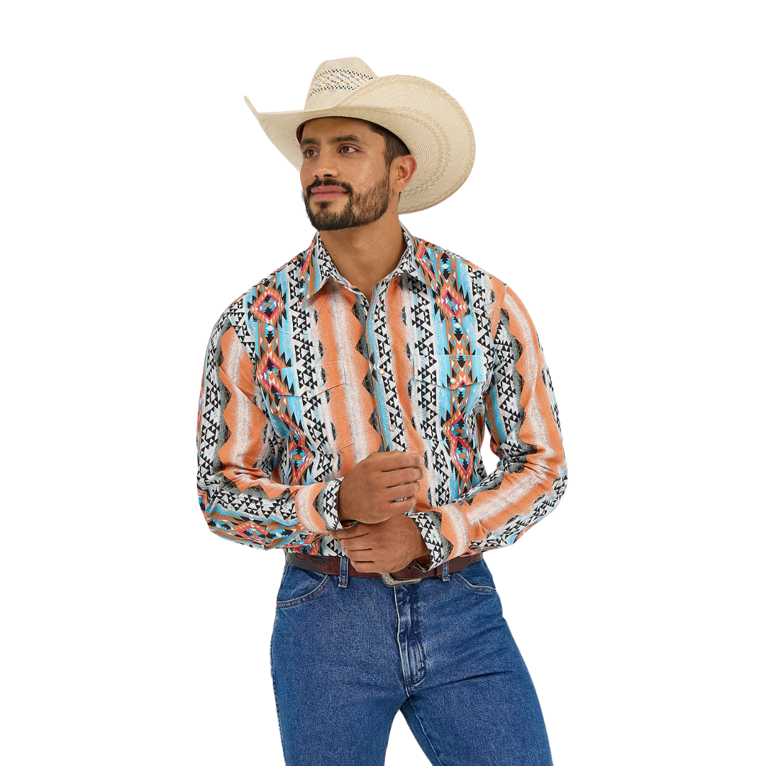 Wrangler Men's Checotah Orange Bowl Shirt