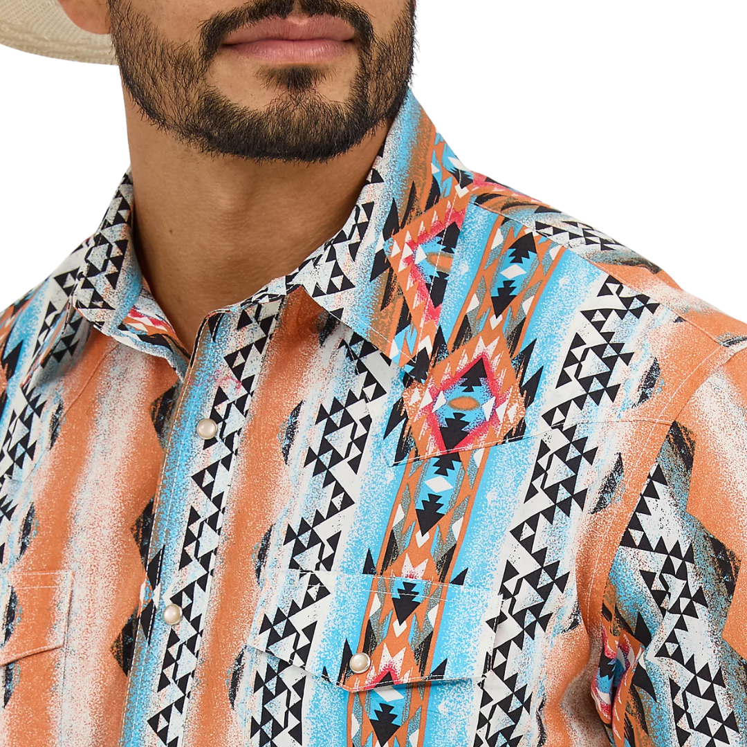 Wrangler Men's Checotah Orange Bowl Shirt