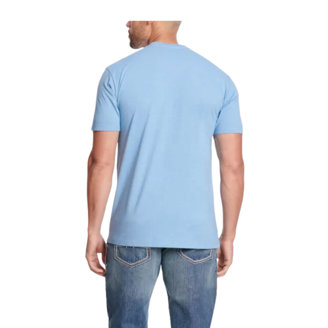 Ariat Men's Light Blue American Flag Logo Graphic T-Shirt