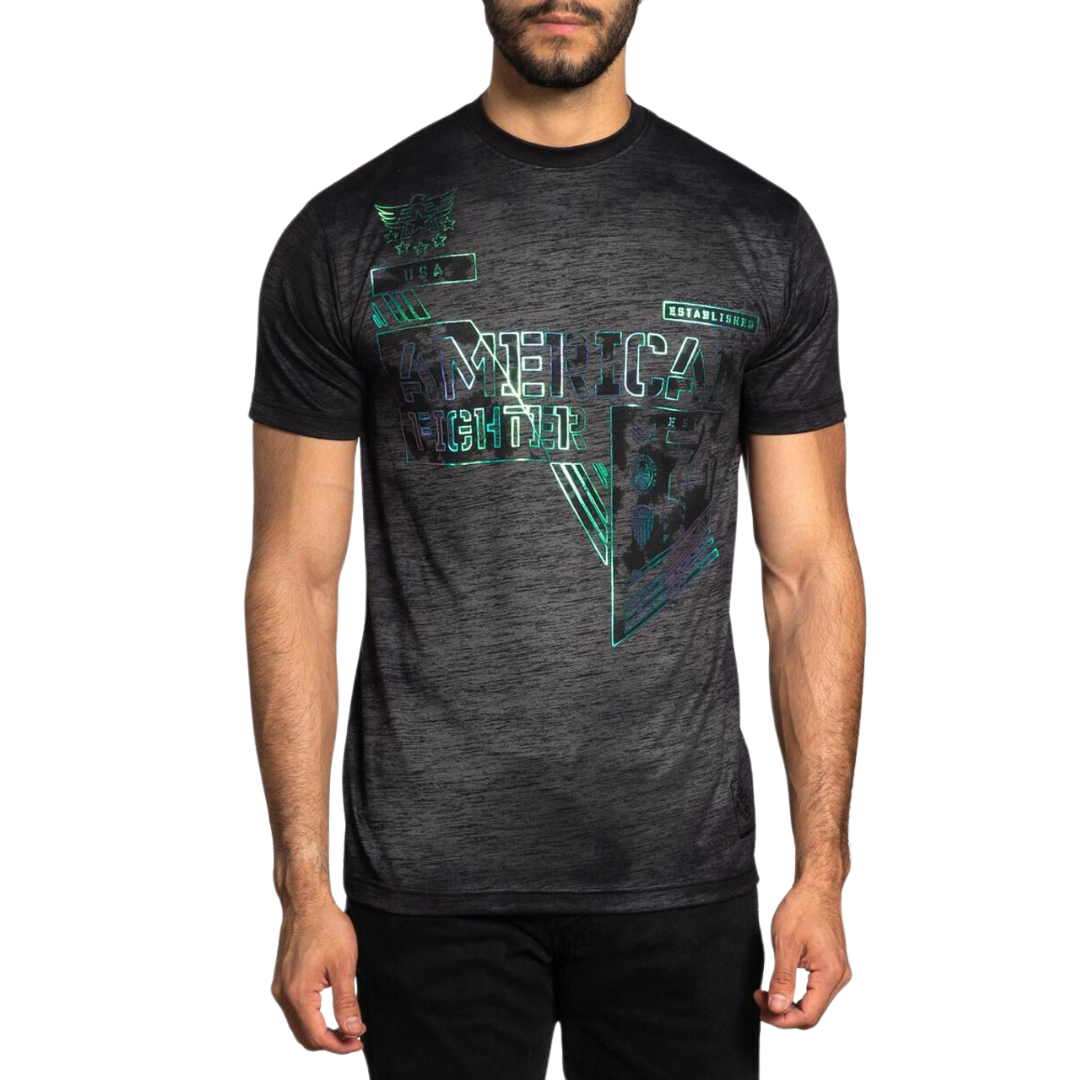 American Fighter Men's Gideon Crew Neck Black Tee Shirt