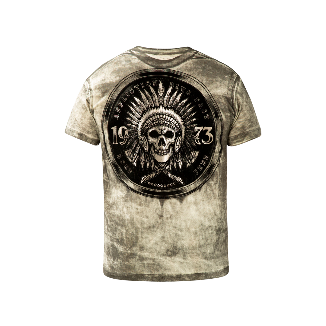 Affliction Men's Native Grease White T-shirt