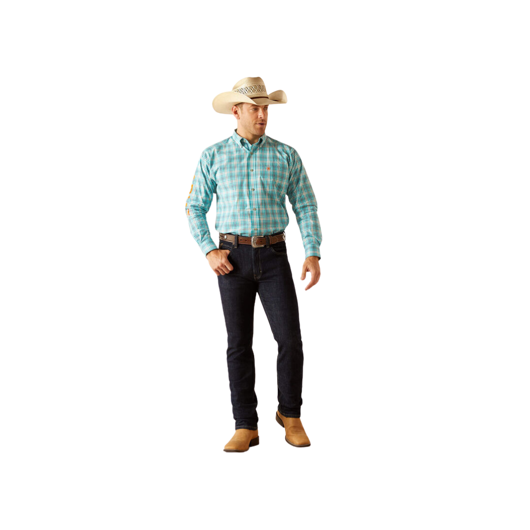 Ariat Men's Pro Series Team Vincent Classic Fit Turquiose Shirt