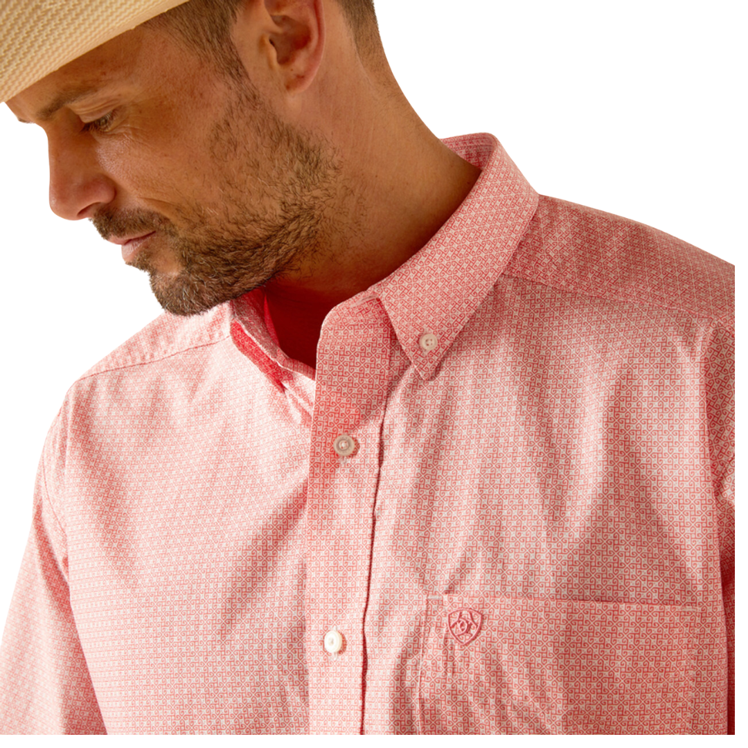 Ariat Men's Junior Classic Coral Print Shirt