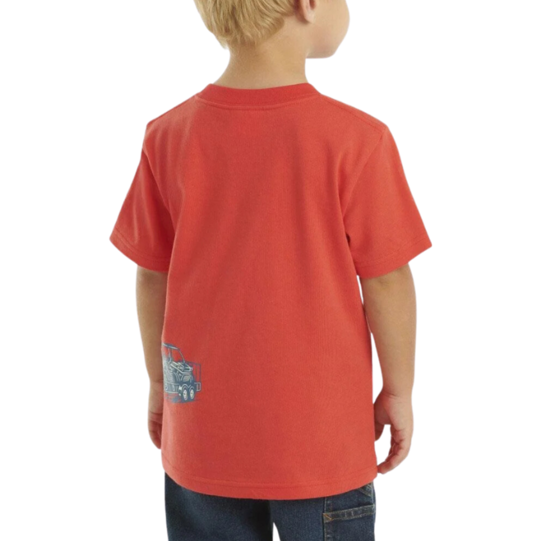 Carhartt Toddler Boy's Short Sleeve Truck Wrap Red Tee Shirt