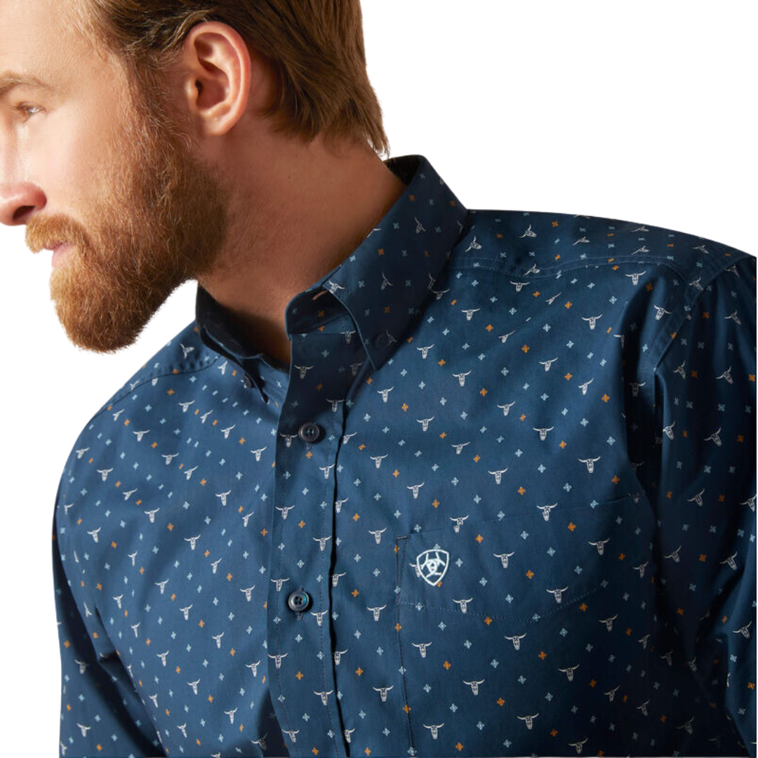 Ariat Men's Gavyn Fitted Western Moonlit Ocean Shirt