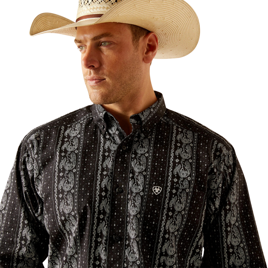 Ariat Men's Jared Paisley Classic Button Down Black Shirt