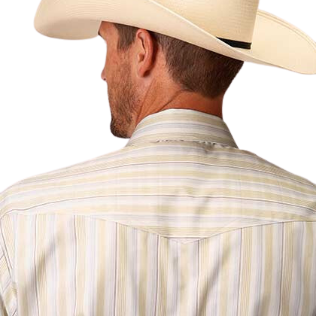 Roper Men's Western Stripe White Shirt