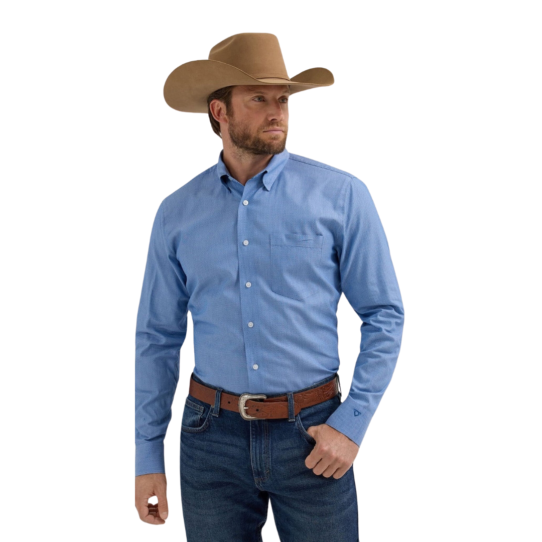 Wrangler Men's Cody Johnson Print Blue Shirt