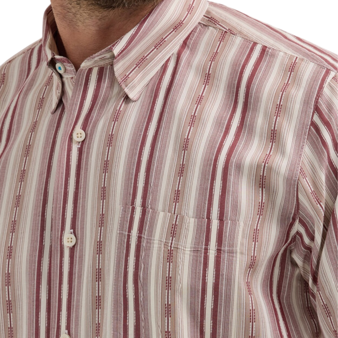 Wrangler Men's Cody Johnson Stripe Red Shirt