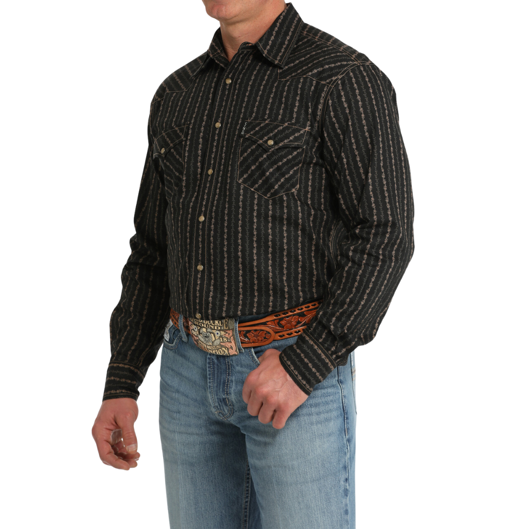 Cinch Men's Print Modern Black Shirt